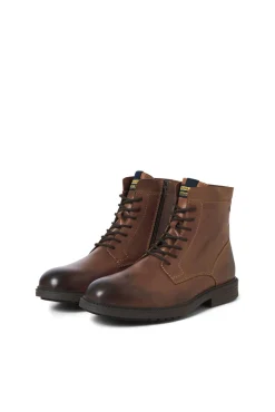 Jack & Jones Botas-Botas de couro com cadarço cru