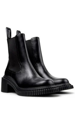 Camper Botas|Calçado De Couro-Botas de couro de cano meia preto