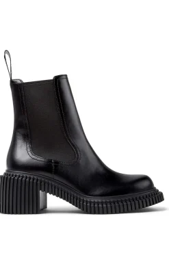 Camper Botas|Calçado De Couro-Botas de couro de cano meia preto