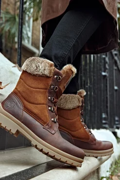 Panama Jack Saltos|Botas-Botas de pele com forro de pele quente Castanho