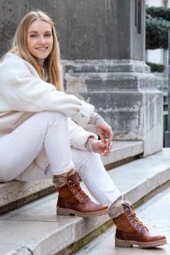 Panama Jack Saltos|Botas-Botas de pele com forro de pele quente Castanho