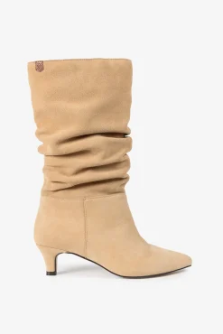 Popa Botas|Calçado De Couro-Botas feminina de camurça Nirvana Castanho