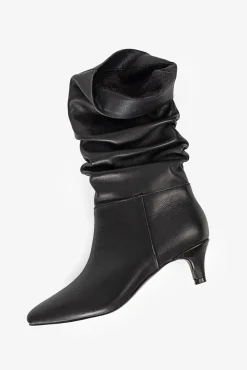 Popa Botas|Calçado De Couro-Botas feminina Nirvana Napa Preto