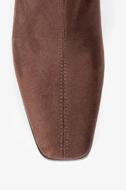 Popa Saltos|Botas-Botas Flare de Camurça Feminina Castanho