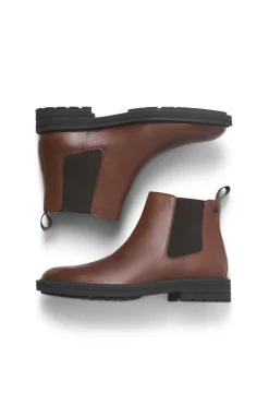 Jack & Jones Botas-Botim Chelsea de couro Castanho