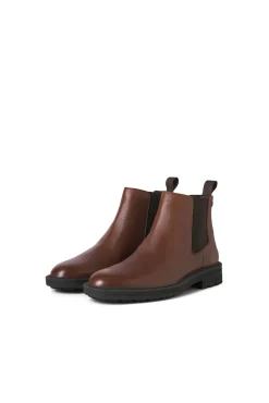 Jack & Jones Botas-Botim Chelsea de couro Castanho