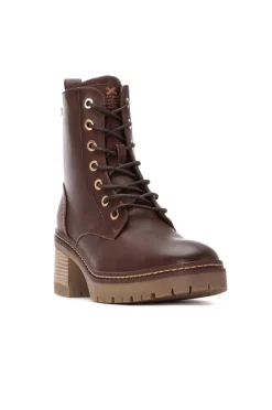 XTI Saltos|Botins-Botim com cordões Castanho