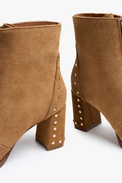 Popa Saltos|Calçado De Couro-Botim de croute Lady Athena Castanho