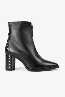 Popa Saltos|Calçado De Couro-Botim feminina de couro Athena Preto