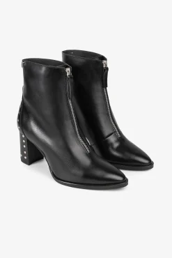 Popa Saltos|Calçado De Couro-Botim feminina de couro Athena Preto