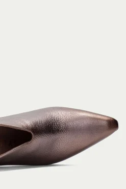 Hispanitas Saltos|Calçado De Couro-Botins ATLANTA bico fino metálica Castanho