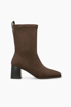 Lodi Saltos|Botins-Botins com efeito couro elástico e salto Castanho