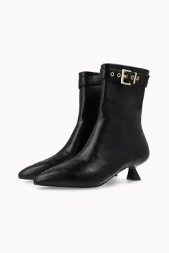 Lodi Botins-Botins com efeito de couro e detalhes Preto