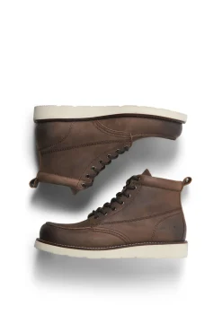 Jack & Jones Botas-Botins de couro com sola de borracha castanho