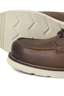 Jack & Jones Botas-Botins de couro com sola de borracha castanho