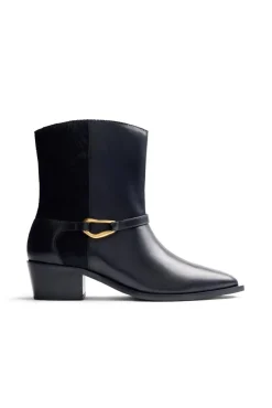 Gioseppo Saltos|Calçado De Couro-Botins de couro Melyssa Pinto Preto