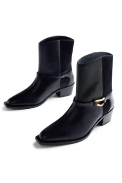 Gioseppo Saltos|Calçado De Couro-Botins de couro Melyssa Pinto Preto