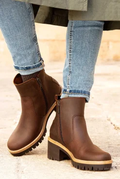 Panama Jack Saltos|Calçado De Couro-Botins de salto alto femininas Castanho