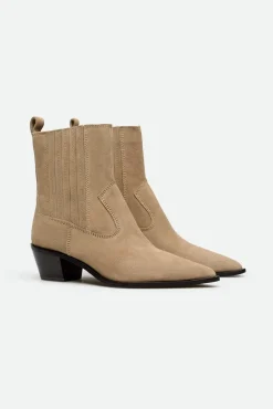 Cortefiel Saltos|Botins-Botins elástica em croute Castanho