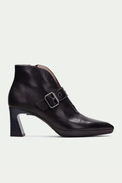 Hispanitas Saltos|Calçado De Couro-Botins fino com fivela e ilhós ATLANTA Preto