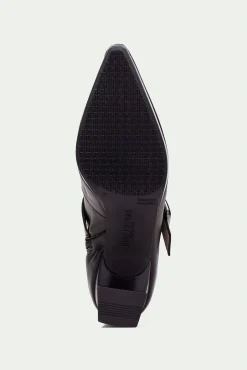 Hispanitas Saltos|Calçado De Couro-Botins fino com fivela e ilhós ATLANTA Preto