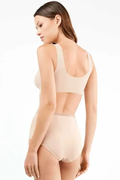 Gisela Roupa Interior-Braguita alta básica con galón de encaje cru