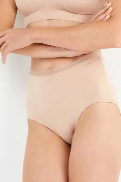 Gisela Roupa Interior-Braguita alta básica con galón de encaje cru