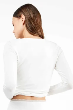 Gisela Roupa Interior-Braguita alta básica con galón de encaje branco