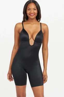 Spanx Roupa Interior-Braguita faja reductora escote U negra preto