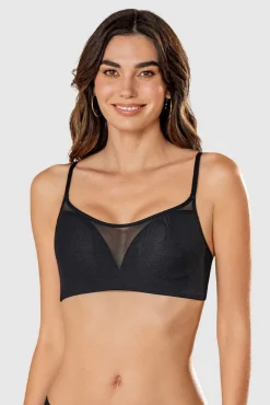 Leonisa Roupa Interior-Brastop em copas pré-formados fixados em espuma preto