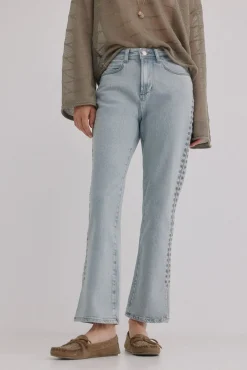 Hoss Intropia Jeans-Brigitte. Jeans bordado Cinzento