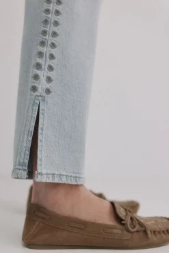 Hoss Intropia Jeans-Brigitte. Jeans bordado Cinzento