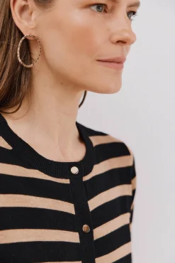 Cortefiel Joalharia E Bijuteria-Brincos de argola com strass Dourado