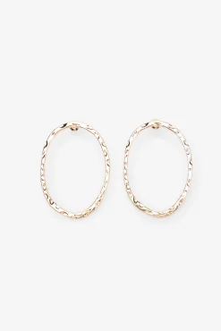 Cortefiel Joalharia E Bijuteria-Brincos de argola com strass Dourado