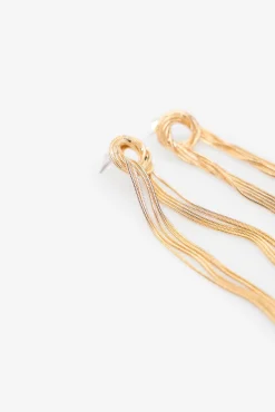 Cortefiel Joalharia E Bijuteria-Brincos de nó Dourado