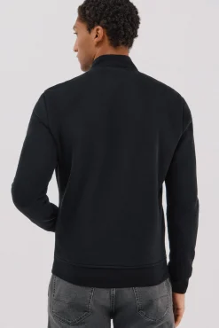 Cortefiel Camisolas|Casacos--Regular fit-Fleece fabric combined with technical fabric-Front zip fastening, bomber neck and side pockets-By buying our cotton products, you're supporting our investment in the Better Cotton initiative. This product has been sourced using Preto