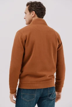 Cortefiel Camisolas--Regular fit-Structured fleece fabric-Front zip fastening and kangaroo pockets-By buying our cotton products, you're supporting our investment in the Better Cotton Initiative. This product is sourced via a system of mass balance and therefo Castanho