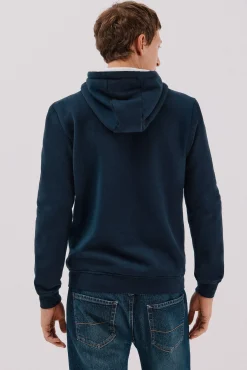 Cortefiel Camisolas|Casacos--Regular fit-Sweatshirt fabric combined with technical fabric-Front zip fastening, hood and side pockets-By purchasing our cotton products, you are supporting our investment in the Better Cotton initiative. This product has been obtained th Azul