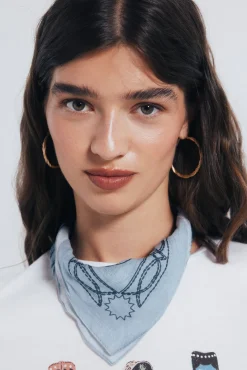 Springfield Cachecol-Cachecol bandana estilo cowboy com estampa de cavalo azul