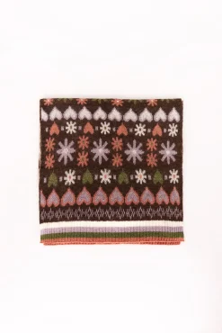 Slowlove Cachecol-Cachecol de coração Castanho