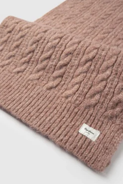 Pepe Jeans Camisolas-Cachecol de malha trançada rosa