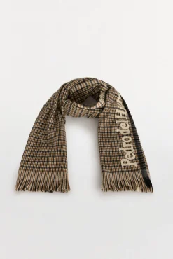 Pedro del Hierro Cachecol-Cachecol de tecido xadrez Cizento