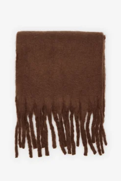 Cortefiel Cachecol-Cachecol grosso com franjas Castanho
