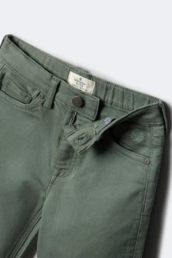 Springfield Kids Calças-Calça amarela slim fit de 5 bolsos para meninos verde