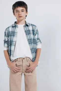 Springfield Kids Calças-Calça amarela slim fit de 5 bolsos para meninos bege