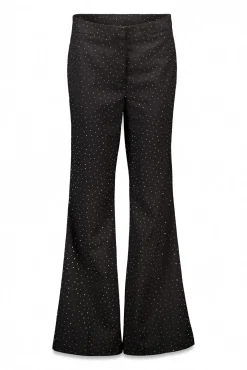 Slowlove Calças-Calça boca de sino com strass Preto