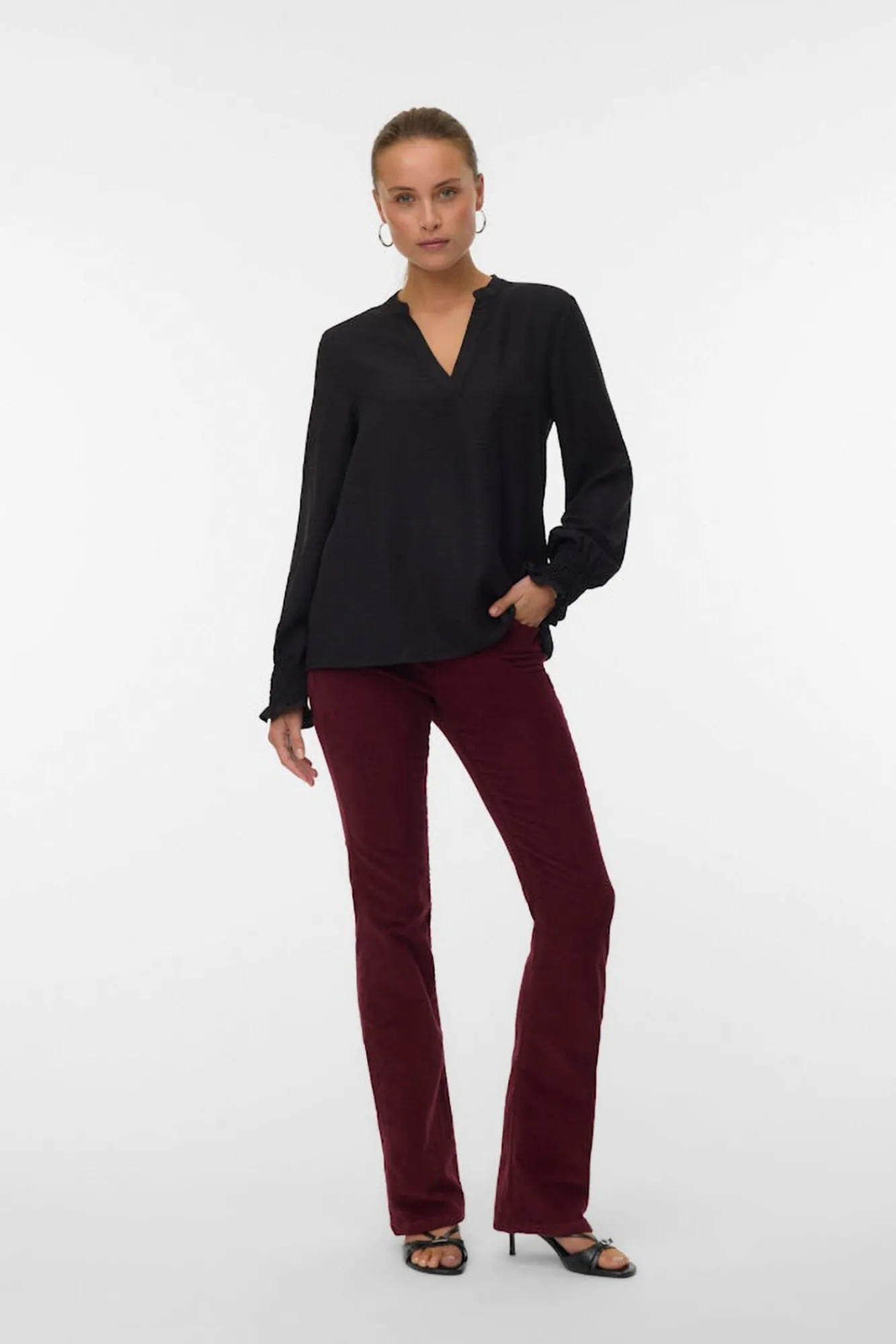 Vero Moda Jeans|Calças-Calça calça boca de sino Vermelho