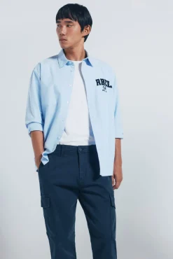 Springfield Calças-Calça calça casual slim fit azul