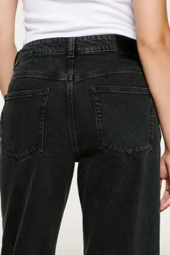 Selected Jeans|Calças-Calça Calça de Perna Larga. Preto