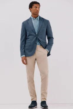 Cortefiel Calças|Chinos-Calça calças chino com estampa slim fit Tostado